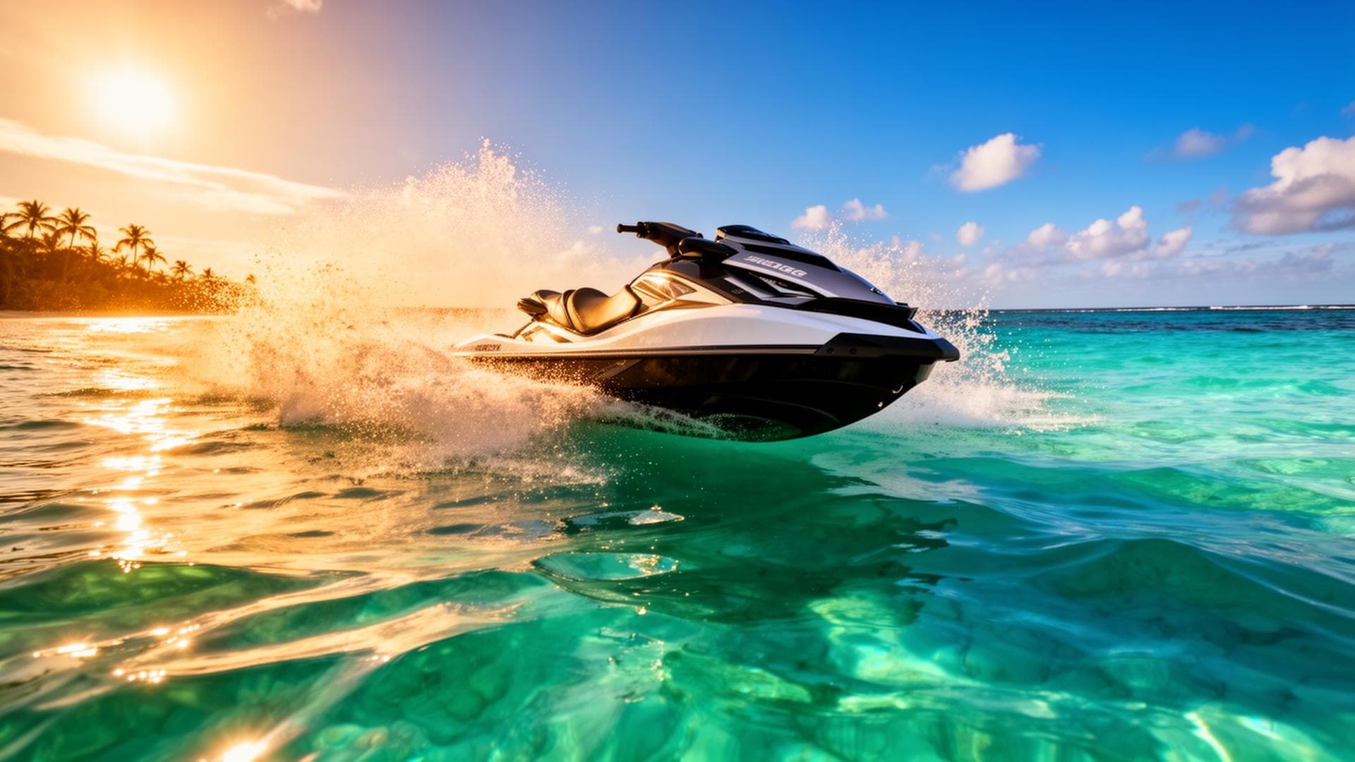 Skuter wodny SeaDoo Spark Trixx na wodzie – wynajem skuterów wodnych WaveRide Szczecin